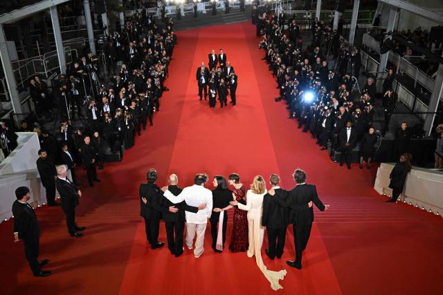 The cast arrives for the screening of the film "Full Phil" at the 79th edition of the Cannes Film Festival in Cannes, southern France on May 16, 2026. (Photo by Antonin THUILLIER / AFP)