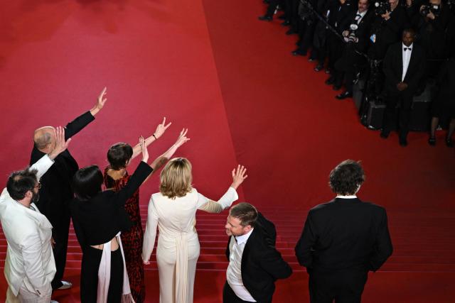 The cast arrives for the screening of the film "Full Phil" at the 79th edition of the Cannes Film Festival in Cannes, southern France on May 16, 2026. (Photo by Antonin THUILLIER / AFP)