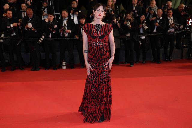 US actress Kristen Stewart arrives for the screening of the film "Full Phil" at the 79th edition of the Cannes Film Festival in Cannes, southern France on May 16, 2026. (Photo by Thibaud MORITZ / AFP)