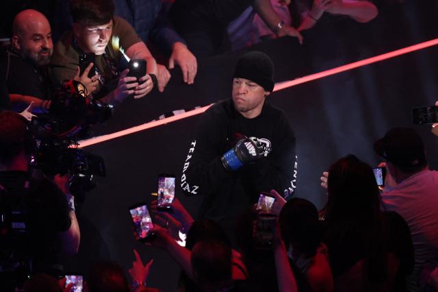 US mixed martial artist Nate Diaz arrives for his Double Main Event Welterweight Bout against US mixed martial artist Mike Perry at MVP MMA 1 at the Intuit Dome in Inglewood, California, on May 16, 2026. (Photo by Patrick T. Fallon / AFP)