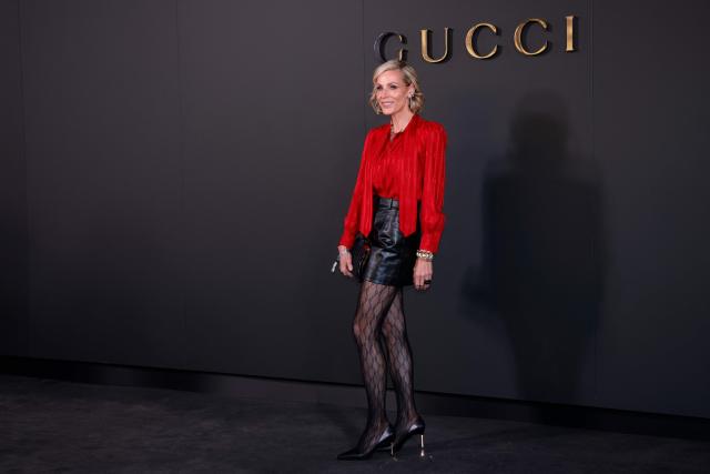 US businesswoman Jamie Tisch attends the Gucci Cruise 2027 collection fashion show at Times Square in New York on May 16, 2026. (Photo by Leonardo MUNOZ / AFP)