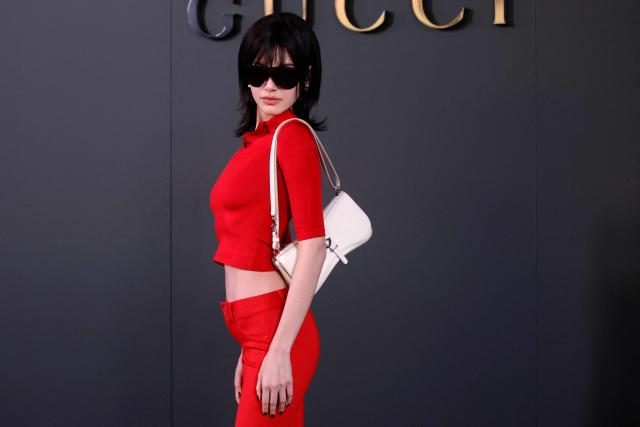 Thai actress Davika Hoorne attends the Gucci Cruise 2027 collection fashion show at Times Square in New York on May 16, 2026. (Photo by Leonardo MUNOZ / AFP)