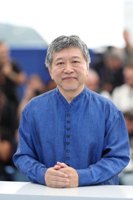 Japanese director and screenwriter Hirokazu Kore-eda poses during a photocall of the film "Sheep in The Box" at the 79th edition of the Cannes Film Festival in Cannes, southern France on May 17, 2026. (Photo by Sameer AL-DOUMY / AFP)