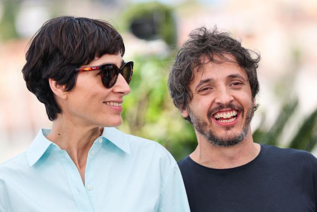 Spanish screenwriter Isabel Pena and producer Eduardo Villanueva pose during a photocall of the film "El ser querido" (The Beloved) at the 79th edition of the Cannes Film Festival in Cannes, southern France on May 17, 2026. (Photo by Thibaud MORITZ / AFP)