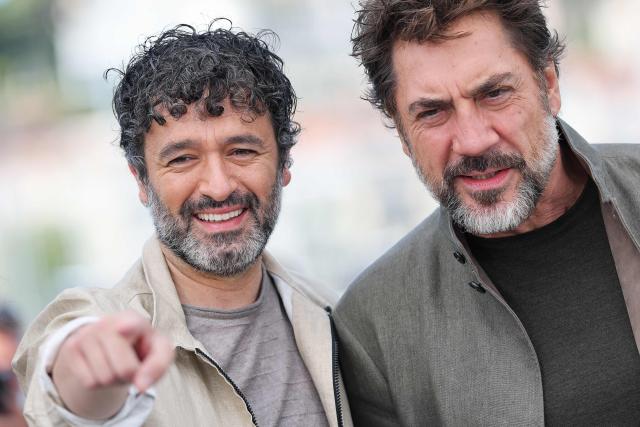 Spanish film director Rodrigo Sorogoyen and Spanish actor Javier Bardem pose during a photocall of the film "El ser querido" (The Beloved) at the 79th edition of the Cannes Film Festival in Cannes, southern France on May 17, 2026. (Photo by Thibaud MORITZ / AFP)