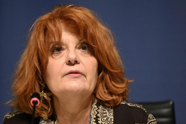 (FILES) French public prosecutor of Paris Laure Beccuau delivers a press conference to address prison escapee Ilyas Kherbouch, aka "Ganito", arrest, at the Tribunal de Paris in the Batignolles district of Paris on March 25, 2026. ‘Around ten’ new alleged victims of Jeffrey Epstein have come forward to the Paris public prosecutor’s office, said prosecutor Laure Beccuau on May 17, 2026 during an interview on RTL. The Paris Public Prosecutor’s Office has launched a wide-ranging investigation into “human trafficking” following the US government’s release of thousands of files belonging to a sex offender who died in 2019. The aim is, in particular, to identify those who may have helped him to carry out his crimes in France, for example by supplying him with victims. (Photo by Blanca CRUZ / AFP)
