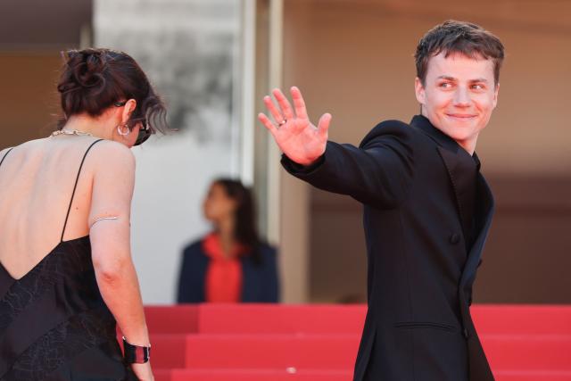 French actor Felix Lefebvre arrives for the screening of the film "Moulin" at the 79th edition of the Cannes Film Festival in Cannes, southern France on May 17, 2026. (Photo by Thibaud MORITZ / AFP)