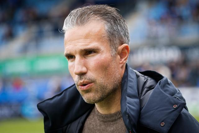 Feyenoord's Dutch coach Robin van Persie looks on during the Dutch Eredivisie football match between PEC Zwolle and Feyenoord at the MAC3Park stadium in Zwolle on May 17, 2026. (Photo by Vincent Jannink / ANP / AFP) / Netherlands OUT