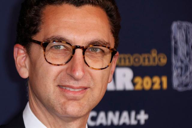(FILES) Canal+ private French TV channel Chairman, Maxime Saada poses upon arrival at the 46th edition of the Cesar Film Awards ceremony at The Olympia concert venue in Paris on March 12, 2021. Maxime Saada announced on May 17, 2026 that he no longer wished the group – the leading financier of French cinema – to continue working with industry professionals who had signed a petition against its majority shareholder, Vincent Bollore. (Photo by Thomas SAMSON / various sources / AFP)