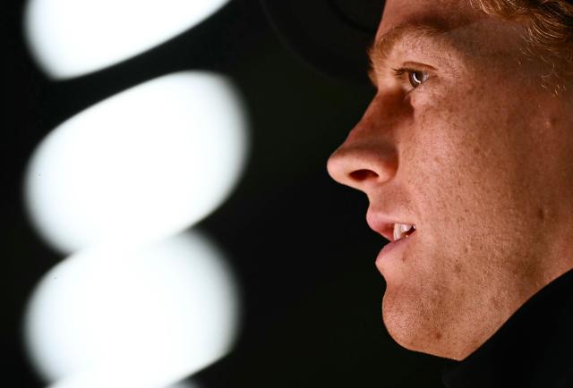 Italy's Jannik Sinner looks on as he arrives prior the match against Norway's Casper Ruud during the men's final of the ATP Rome Open tennis tournament at Foro Italico in Rome on May 17, 2026. (Photo by Filippo MONTEFORTE / AFP)