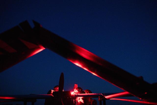 Servicemen of the 9th Kairos Battalion of the “Madyar's Birds” prepare to launch Ukrainian long-range drones from an undisclosed location in Ukraine, on May 16, 2026, hours before Moscow reported the major attack amid the Russian invasion of Ukraine. (Photo by Genya SAVILOV / AFP)