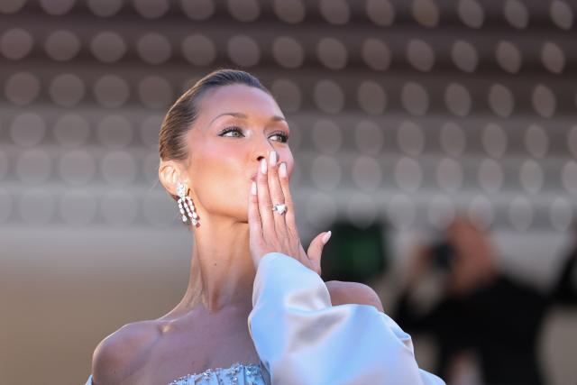 US model Bella Hadid arrives for the screening of the film "Garance" (Another Day) at the 79th edition of the Cannes Film Festival in Cannes, southern France on May 17, 2026. (Photo by Thibaud MORITZ / AFP)