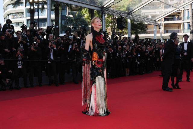 Australian actress and producer Cate Blanchett arrives for the screening of the film "Garance" (Another Day) at the 79th edition of the Cannes Film Festival in Cannes, southern France on May 17, 2026. (Photo by Thibaud MORITZ / AFP)