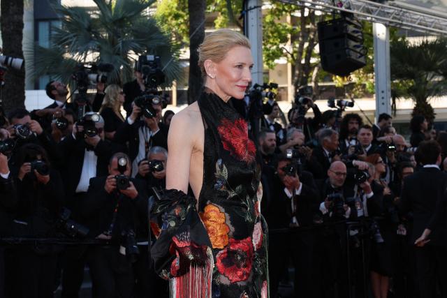 Australian actress and producer Cate Blanchett arrives for the screening of the film "Garance" (Another Day) at the 79th edition of the Cannes Film Festival in Cannes, southern France on May 17, 2026. (Photo by Thibaud MORITZ / AFP)