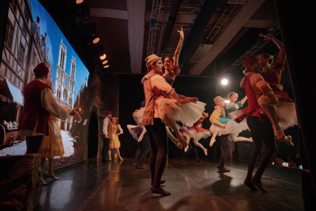 Artists of the Kharkiv Opera and Ballet Theatre perform in Notre-Dame de Paris in the theater’s bomb shelter in Kharkiv on May 17, 2026, amid the Russian invasion of Ukraine. (Photo by Ivan SAMOILOV / AFP)