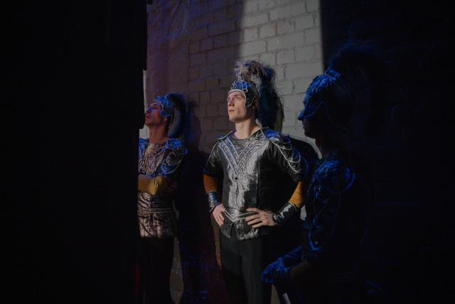 Artists of the Kharkiv Opera and Ballet Theatre prepare for a performance of Notre-Dame de Paris in the theater’s bomb shelter in Kharkiv on May 17, 2026, amid the Russian invasion of Ukraine. (Photo by Ivan SAMOILOV / AFP)