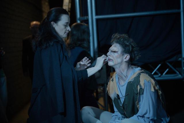 Artists of the Kharkiv Opera and Ballet Theatre prepare for a performance of Notre-Dame de Paris in the theater’s bomb shelter in Kharkiv on May 17, 2026, amid the Russian invasion of Ukraine. (Photo by Ivan SAMOILOV / AFP)