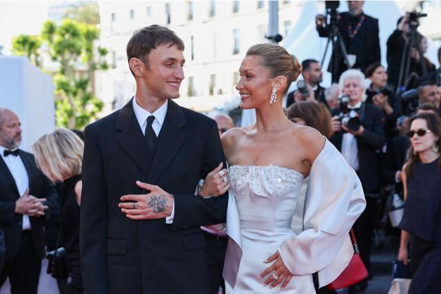 US model Anwar Hadid and US model Bella Hadid arrive for the screening of the film "Garance" (Another Day) at the 79th edition of the Cannes Film Festival in Cannes, southern France on May 17, 2026. (Photo by Thibaud MORITZ / AFP)