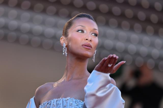 US model Bella Hadid arrives for the screening of the film "Garance" (Another Day) at the 79th edition of the Cannes Film Festival in Cannes, southern France on May 17, 2026. (Photo by Thibaud MORITZ / AFP)