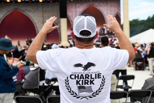 Attendees pray and celebrate during "Rededicate 250: A National Jubilee of Prayer, Praise and Thanksgiving" on the National Mall in Washington, DC, on May 17, 2026. (Photo by Matthew Hatcher / AFP)