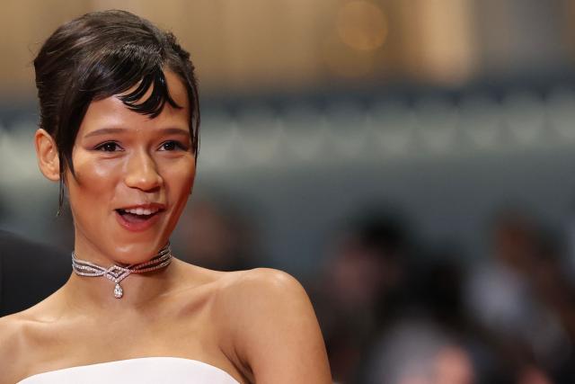 Canadian actress Taylor Russell arrives for the screening of the film "Hope" at the 79th edition of the Cannes Film Festival in Cannes, southern France on May 17, 2026. (Photo by Thibaud MORITZ / AFP)