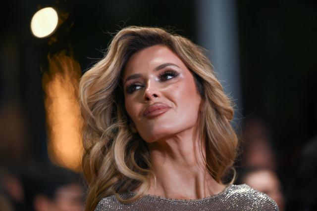 Model Tika Camaj arrives for the screening of the film "Hope" at the 79th edition of the Cannes Film Festival in Cannes, southern France on May 17, 2026. (Photo by Olivier CHASSIGNOLE / AFP)