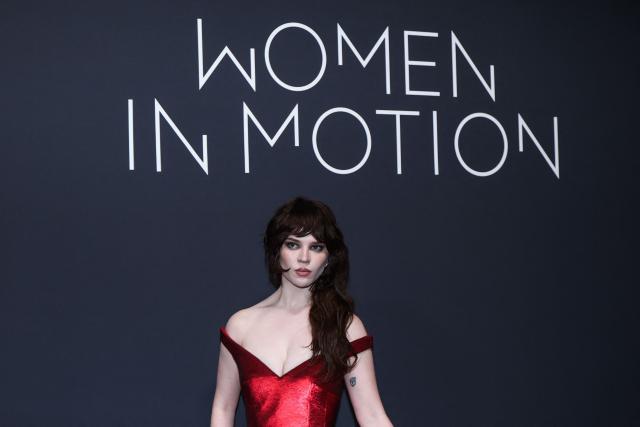 US actress Sophie Thatcher attends the 2026 Kering Women in Motion Awards on the sidelines of of the 79th edition of the Cannes Film Festival in Cannes, southern France, on May 17, 2026. (Photo by Sameer AL-DOUMY / AFP)