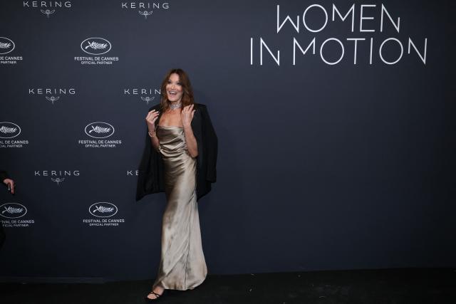 Italian-French singer Carla Bruni attends the 2026 Kering Women in Motion Awards on the sidelines of of the 79th edition of the Cannes Film Festival in Cannes, southern France, on May 17, 2026. (Photo by Sameer AL-DOUMY / AFP)