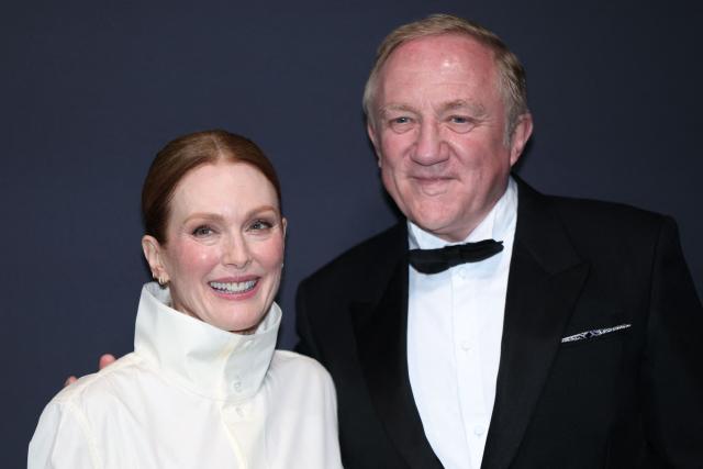 US actress Julianne Moore and French businessman Francois-Henri Pinault attend the 2026 Kering Women in Motion Awards on the sidelines of of the 79th edition of the Cannes Film Festival in Cannes, southern France, on May 17, 2026. (Photo by Sameer AL-DOUMY / AFP)