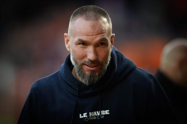 Le Havre's French head coach Didier Digard attends  the French L1 football match between FC Lorient and Le Havre AC at the Stade du Moustoir in Lorient, western France, on May 17, 2026. (Photo by Loic VENANCE / AFP)