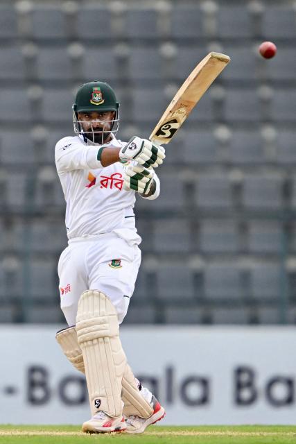 Bangladesh’s Litton Das plays a shot during the third day of the second Test cricket match between Bangladesh and Pakistan at the Sylhet International Cricket Stadium in Sylhet on May 18, 2026. (Photo by Munir UZ ZAMAN / AFP)
