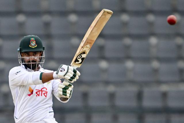 Bangladesh’s Litton Das plays a shot during the third day of the second Test cricket match between Bangladesh and Pakistan at the Sylhet International Cricket Stadium in Sylhet on May 18, 2026. (Photo by Munir UZ ZAMAN / AFP)