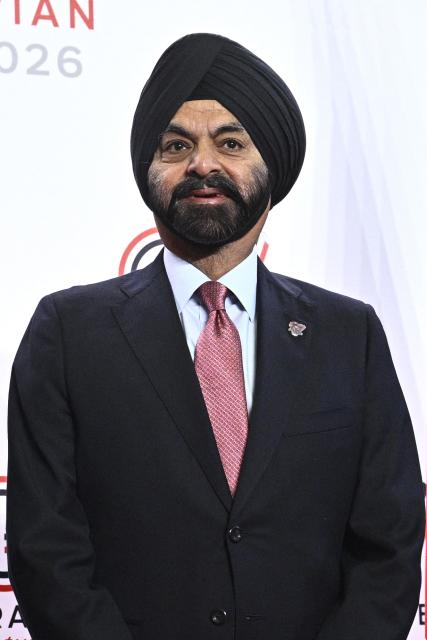 President of the World Bank Group Ajay Banga arrives at a meeting of G7 Finance Ministers and Central Bank Governors in preparation for the summit of heads of State and government to be held in June 2026 in Evian, in Paris on May 18, 2026. (Photo by JULIEN DE ROSA / AFP)