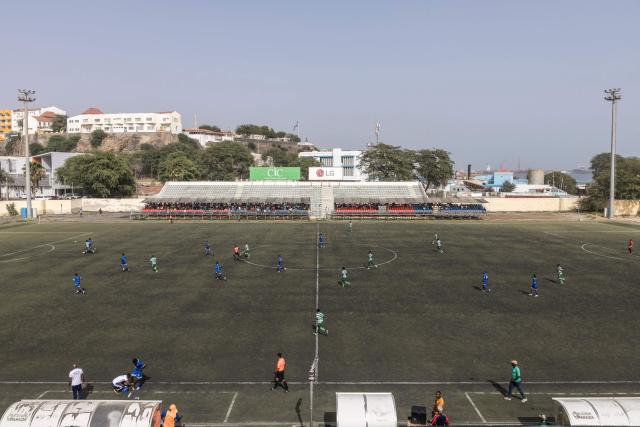 A general view of the Praia Cup final football match between Desportivo da Praia and Sporting Clube da Praia at the Estadio da Varzea in Praia, on April 4, 2026. Both teams played the final for a chance to qualify for the Cape Verdean Cup, a knockout tournament that brings together the champions of each island. 
This archipelago of 10 islands is the smallest African nation ever to qualify for a World Cup with a population of just 550,000. 
The national team, known as the Blue Sharks, will compete in Group H against Spain, Saudi Arabia, and Uruguay. 
Their World Cup qualification has inspired many players in the local leagues, who now dream of joining the national team and representing their country. (Photo by PATRICK MEINHARDT / AFP)