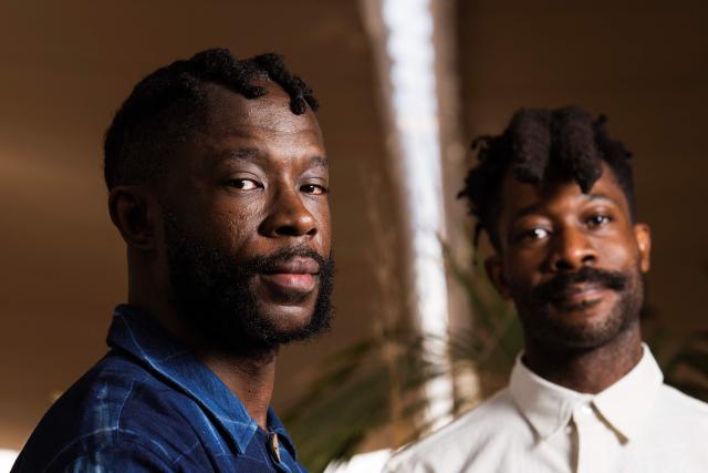 Nigerian director and screenwriter Arie Esiri (L) and Nigerian director Chuko Esiri pose for a portrait session on the sidelines of the 79th edition of the Cannes Film Festival in Cannes, southern France, on May 17, 2026. The Lagos of Arie and Chuko Esiri's Cannes Film Festival hit "Clarissa" is not one that has ever been seen on the big screen. The lives, loves, petty snobberies and private torments of some of Nigeria's most privileged people would not seem the stuff to solicit much sympathy in a megacity where the rich float over so much human misery. (Photo by Julie SEBADELHA / AFP)