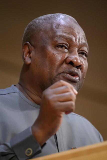 Ghana's President John Dramani Mahama delivers a speech at the opening of the 79th World Health Organization (WHO) assembly in Geneva, on May 18, 2026. (Photo by Fabrice COFFRINI / AFP)