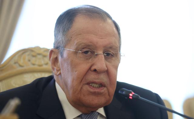 Russian Foreign Minister Sergei Lavrov attends a meeting with Minister of Foreign Affairs and International Cooperation of Equatorial Guinea in Moscow on May 18, 2026. (Photo by MAXIM SHIPENKOV / POOL / AFP)