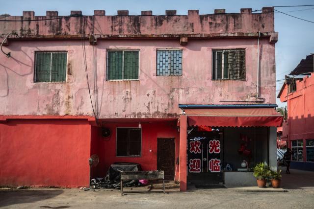 A general view of a restaurant at China Town in the Ojota neighbourhood of Lagos on May 4, 2026. (Photo by OLYMPIA DE MAISMONT / AFP)