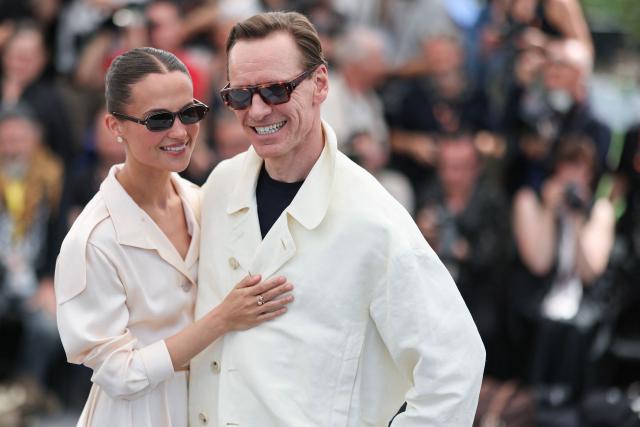 Swedish actress Alicia Vikander and German actor Michael Fassbender pose during a photocall of the film "Hope" at the 79th edition of the Cannes Film Festival in Cannes, southern France on May 18, 2026. (Photo by Thibaud MORITZ / AFP)