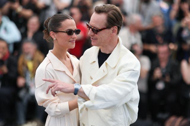 Swedish actress Alicia Vikander and German actor Michael Fassbender pose during a photocall of the film "Hope" at the 79th edition of the Cannes Film Festival in Cannes, southern France on May 18, 2026. (Photo by Thibaud MORITZ / AFP)