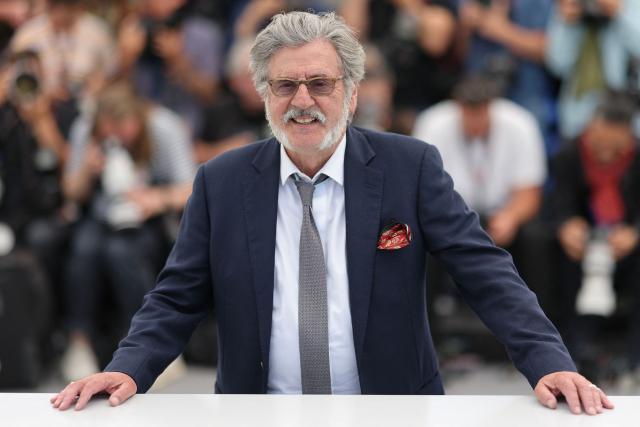 French director Daniel Auteuil poses during a photocall of the film "La Troisieme Nuit" (When the Night Falls) at the 79th edition of the Cannes Film Festival in Cannes, southern France on May 18, 2026. (Photo by Thibaud MORITZ / AFP)