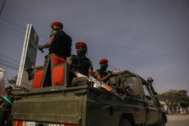 Somaliland red beret of the special forces prepare for the 35th Independence day celebrations near the presidential palace in Hargeisa's Shap neighbourhood on May 18, 2026. (Photo by Kang-Chun Cheng / AFP)