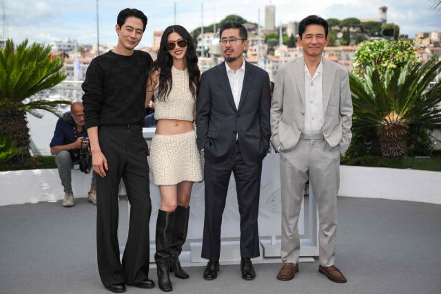 (From L) South Korean actor Zo In-Sung, South Korean actress Ho-yeon Jung, South Korean director and screenwriter Na Hong-Jin and South Korean actor Hwang Jung-Min pose during a photocall of the film "Hope" at the 79th edition of the Cannes Film Festival in Cannes, southern France on May 18, 2026. (Photo by Olivier CHASSIGNOLE / AFP)