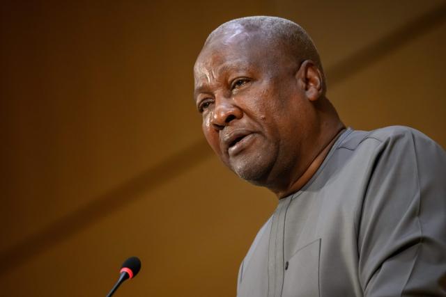 Ghana's President John Dramani Mahama delivers a speech at the opening of the 79th World Health Organization (WHO) assembly in Geneva, on May 18, 2026. (Photo by Fabrice COFFRINI / AFP)