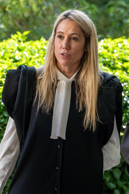 Defense lawyer Charlotte Barriol is pictured during a break in the trial of Guillaume B., who is accused of multiple acts of abuse against his partner over seven years, from 2015 to 2020, at the Alpes-de-Haute-Provence court in Digne-les-Bains, southeastern France, on May 18, 2026. The trial of Guillaume B., accused of subjecting his partner to seven years of abuse and rape accompanied by acts of torture, began on May 18, 2026 at the Assize Court in Digne-les-Bains (Alpes-de-Haute-Provence), where he faces a life sentence. (Photo by MIGUEL MEDINA / AFP)