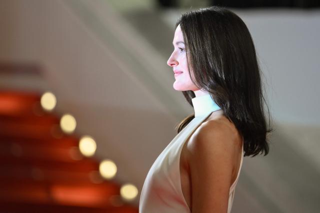 Norwegian actress Renate Reinsve leaves after the screening of the film "Fjord" at the 79th edition of the Cannes Film Festival in Cannes, southern France on May 18, 2026. (Photo by Olivier CHASSIGNOLE / AFP)