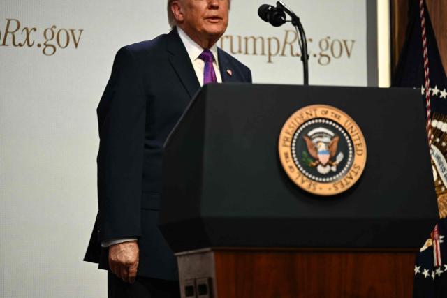 US President Donald Trump speaks during a healthcare affordability event in the South Court Auditorium of The White House in Washington, DC, on May 18, 2026. (Photo by Kent NISHIMURA / AFP)