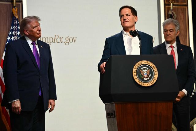 US businessman Mark Cuban speaks during a healthcare affordability event in the South Court Auditorium of The White House in Washington, DC, on May 18, 2026. (Photo by Kent NISHIMURA / AFP)