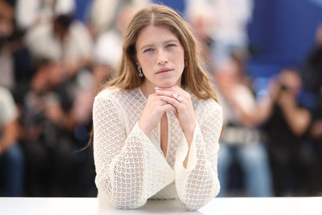Russian actress Varvara Shmykova poses during a photocall of the film "Minotaure" (Minotaur) at the 79th edition of the Cannes Film Festival in Cannes, southern France on May 20, 2026. (Photo by Valery HACHE / AFP)
