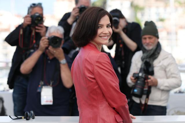 Russian actress Iris Lebedeva poses during a photocall of the film "Minotaure" (Minotaur) at the 79th edition of the Cannes Film Festival in Cannes, southern France on May 20, 2026. (Photo by Sameer AL-DOUMY / AFP)